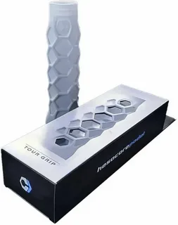 Grip Hesacore Padel Tour Grip cinza com design hexagonal, acompanhado da caixa preta e prata com o nome da marca em destaque.